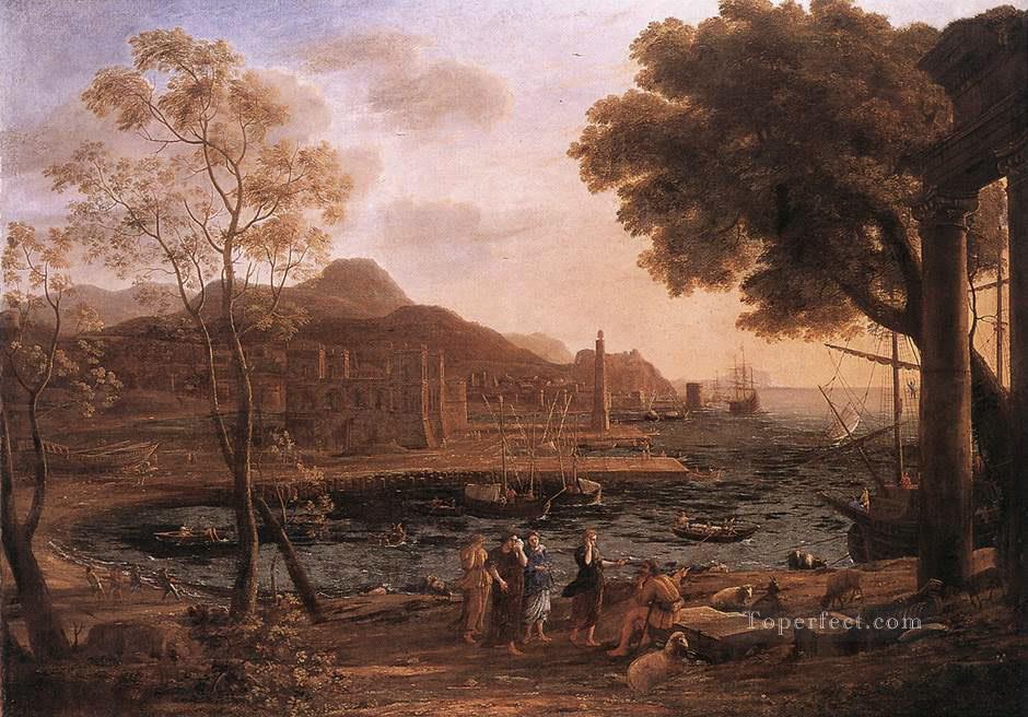 Escena del puerto con el paisaje afligido de Heliades Claude Lorrain Pintura al óleo